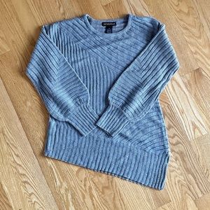 Gray Puff Sleeve Sweater